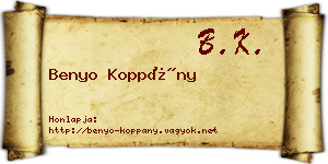 Benyo Koppány névjegykártya